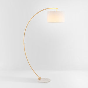 Safavieh MADIGAN, 70-Inch Gold and White Iron/Marble Floor Lamp – Elegant Arc for Modern Home Illumination FLL4115A