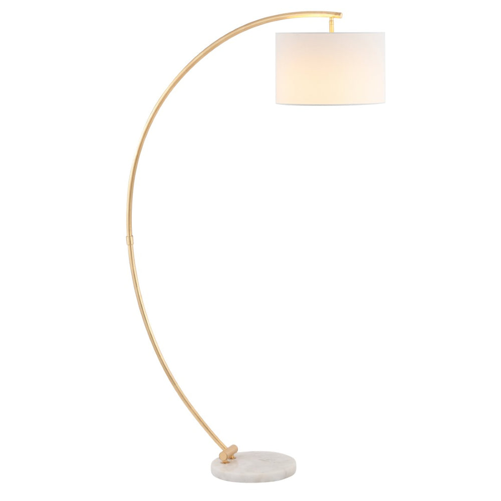 Safavieh MADIGAN, 70-Inch Gold and White Iron/Marble Floor Lamp – Elegant Arc for Modern Home Illumination FLL4115A