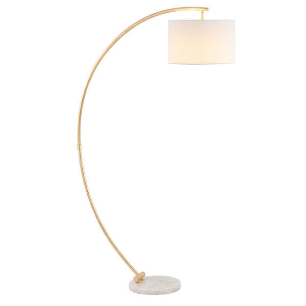 Safavieh MADIGAN, 70-Inch Gold and White Iron/Marble Floor Lamp – Elegant Arc for Modern Home Illumination FLL4115A