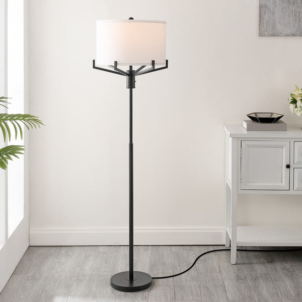 Safavieh Elaria Floor Lamp XII23 Matte Black Iron  FLL4117A