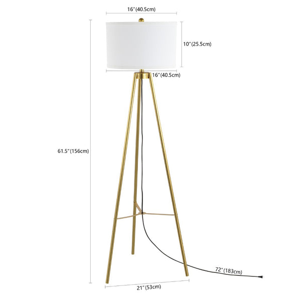 Safavieh FALCO, 61.5 Inch Gold Iron Floor Lamp - Minimalist Design for Warm Ambient Lighting in Any Space FLL4118A