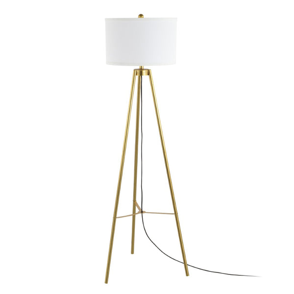 Safavieh FALCO, 61.5 Inch Gold Iron Floor Lamp - Minimalist Design for Warm Ambient Lighting in Any Space FLL4118A