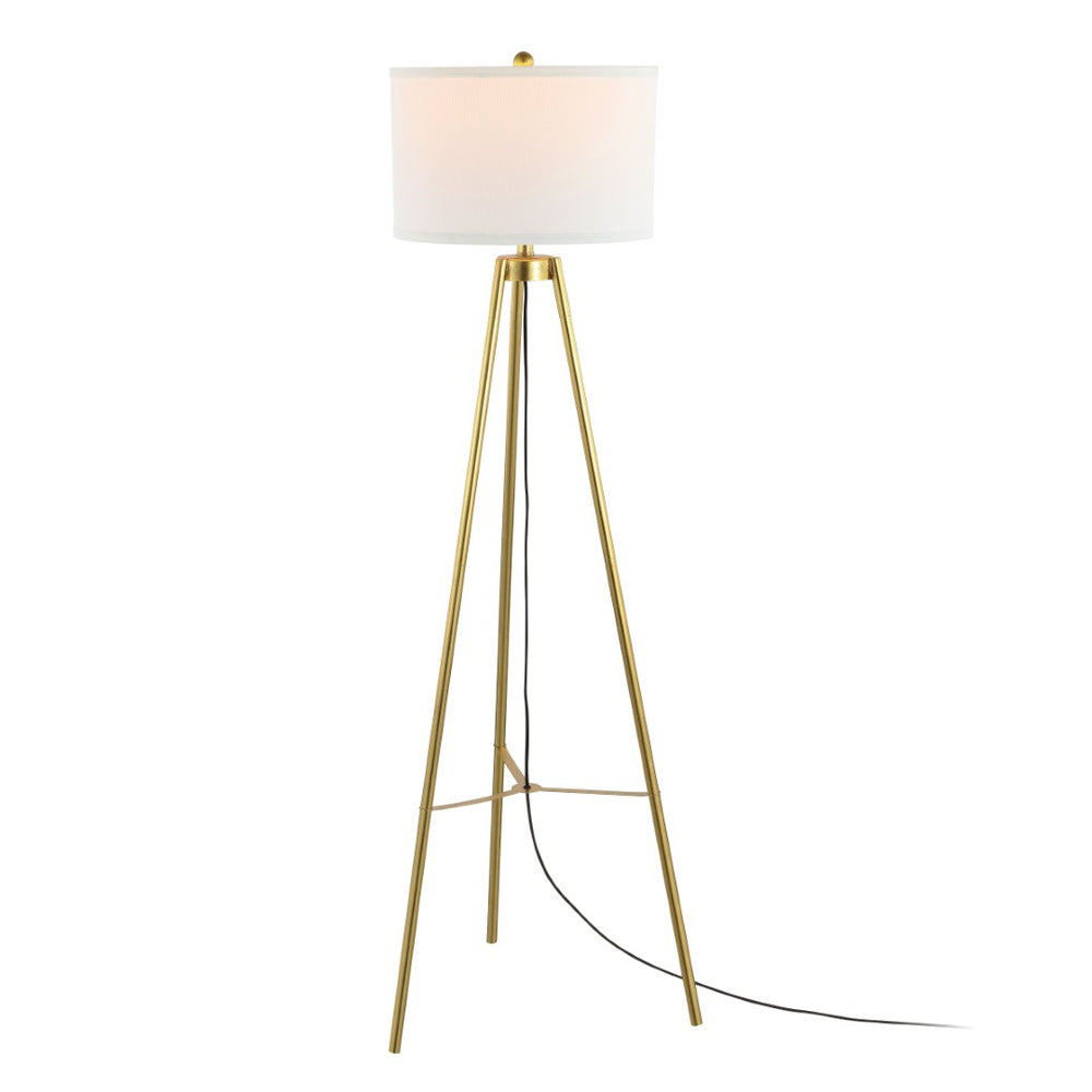 Safavieh FALCO, 61.5 Inch Gold Iron Floor Lamp - Minimalist Design for Warm Ambient Lighting in Any Space FLL4118A