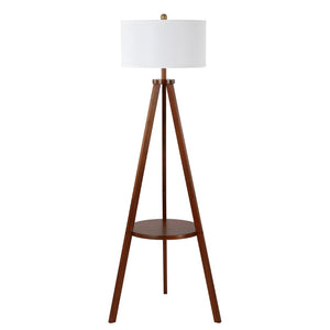 Safavieh FARIS, 62-Inch Walnut Wood and Iron Floor Lamp - Stylish Ambient Lighting for Living Spaces & More FLL4119A