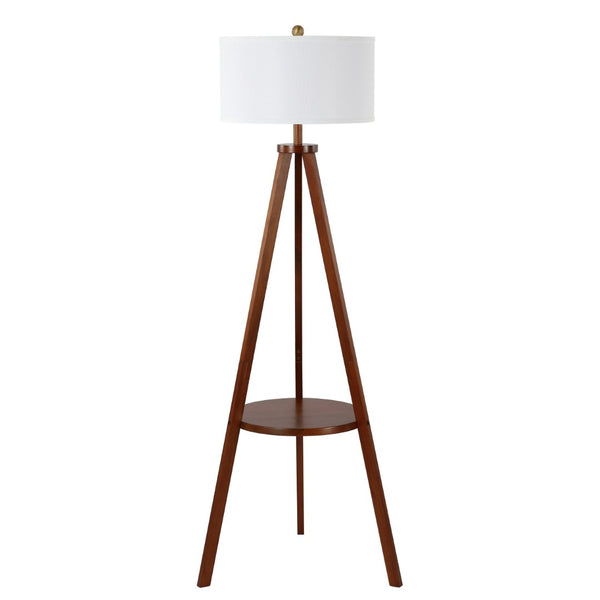 Safavieh FARIS, 62-Inch Walnut Wood and Iron Floor Lamp - Stylish Ambient Lighting for Living Spaces & More FLL4119A