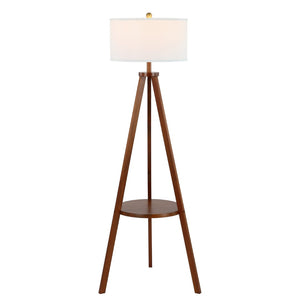 Safavieh FARIS, 62-Inch Walnut Wood and Iron Floor Lamp - Stylish Ambient Lighting for Living Spaces & More FLL4119A