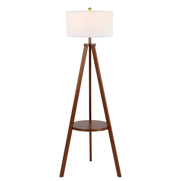 Safavieh FARIS, 62-Inch Walnut Wood and Iron Floor Lamp - Stylish Ambient Lighting for Living Spaces & More FLL4119A