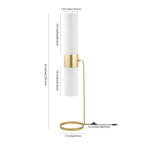 Safavieh FIERRO, Modern Industrial 2-Light Floor Lamp for Living Room or Study - Elegant Iron Design Gold FLL4120B