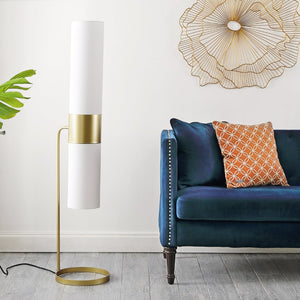 Safavieh FIERRO, Modern Industrial 2-Light Floor Lamp for Living Room or Study - Elegant Iron Design Gold FLL4120B