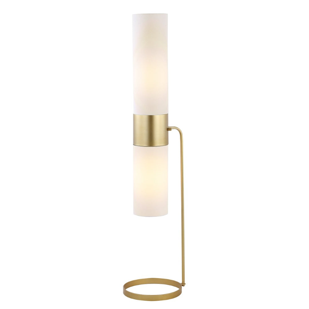 Safavieh FIERRO, Modern Industrial 2-Light Floor Lamp for Living Room or Study - Elegant Iron Design Gold FLL4120B
