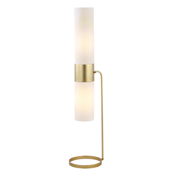 Safavieh FIERRO, Modern Industrial 2-Light Floor Lamp for Living Room or Study - Elegant Iron Design Gold FLL4120B