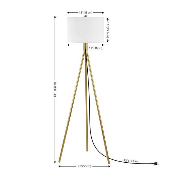 Safavieh GALILEA, 61-Inch Gold Iron Floor Lamp – Elegant Minimalist Design for Warm Ambient Lighting & Style FLL4121B