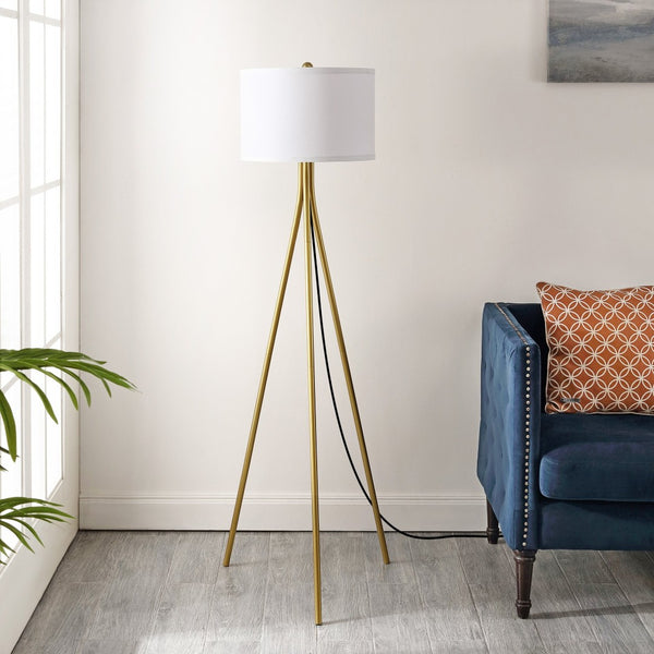 Safavieh GALILEA, 61-Inch Gold Iron Floor Lamp – Elegant Minimalist Design for Warm Ambient Lighting & Style FLL4121B