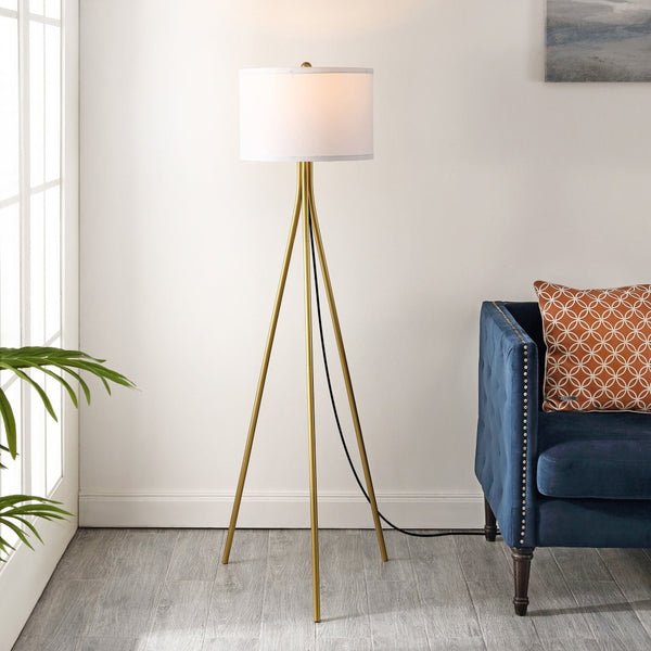 Safavieh GALILEA, 61-Inch Gold Iron Floor Lamp – Elegant Minimalist Design for Warm Ambient Lighting & Style FLL4121B