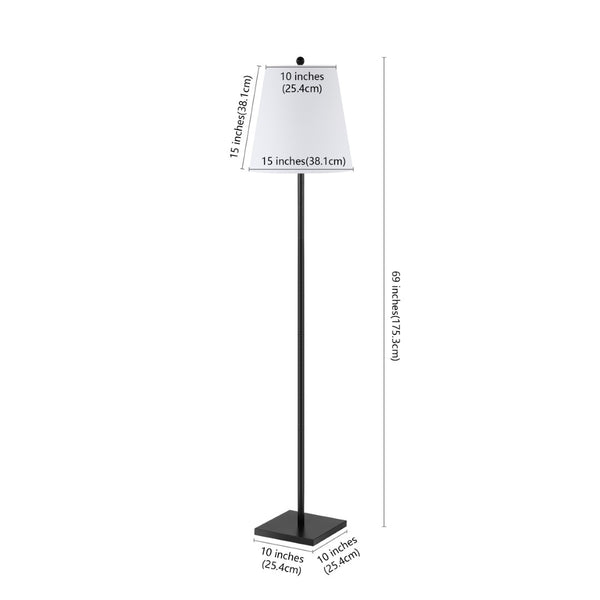 Safavieh GERALT, Sleek 69-Inch Iron Floor Lamp for Modern Spaces - Ambient Lighting and Minimalist Design Black FLL4123A