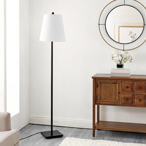 Safavieh GERALT, Sleek 69-Inch Iron Floor Lamp for Modern Spaces - Ambient Lighting and Minimalist Design Black FLL4123A