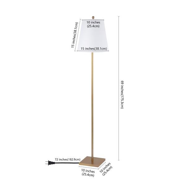 Safavieh GERALT, Sleek 69-Inch Iron Floor Lamp for Modern Spaces - Ambient Lighting and Minimalist Design Gold FLL4123B