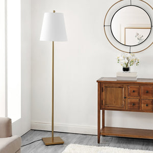 Safavieh GERALT, Sleek 69-Inch Iron Floor Lamp for Modern Spaces - Ambient Lighting and Minimalist Design Gold FLL4123B