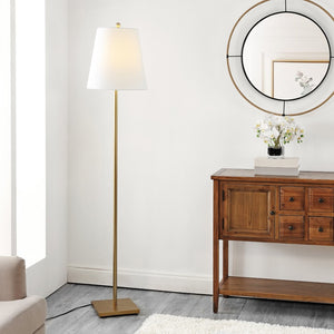 Safavieh GERALT, Sleek 69-Inch Iron Floor Lamp for Modern Spaces - Ambient Lighting and Minimalist Design Gold FLL4123B