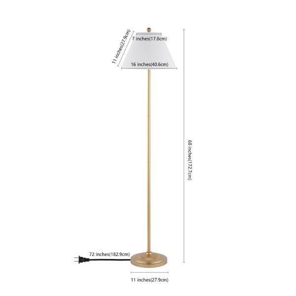 Safavieh HALLIE, 68-Inch Gold Iron Floor Lamp – Elegant Ambient Lighting for Living Spaces, Timeless Design FLL4124B