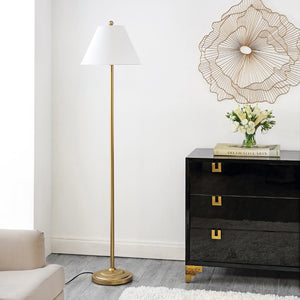 Safavieh HALLIE, 68-Inch Gold Iron Floor Lamp – Elegant Ambient Lighting for Living Spaces, Timeless Design FLL4124B