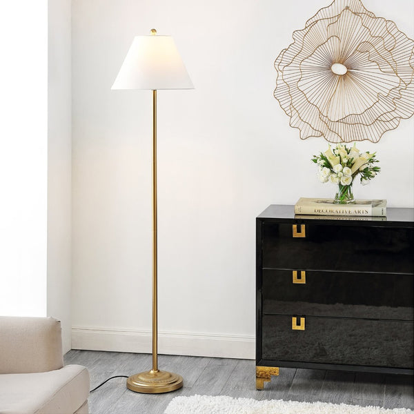 Safavieh HALLIE, 68-Inch Gold Iron Floor Lamp – Elegant Ambient Lighting for Living Spaces, Timeless Design FLL4124B