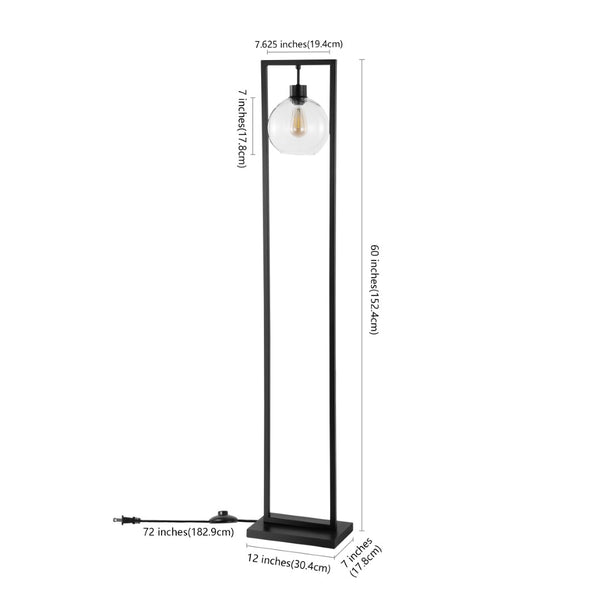 Safavieh JALISA, Elegant 60-Inch Iron Floor Lamp for Modern Spaces - Minimalist Design & Ambient Lighting Black FLL4127A