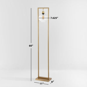 Safavieh JALISA, Elegant 60-Inch Iron Floor Lamp for Modern Spaces - Minimalist Design & Ambient Lighting Gold FLL4127B