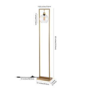 Safavieh JALISA, Elegant 60-Inch Iron Floor Lamp for Modern Spaces - Minimalist Design & Ambient Lighting Gold FLL4127B