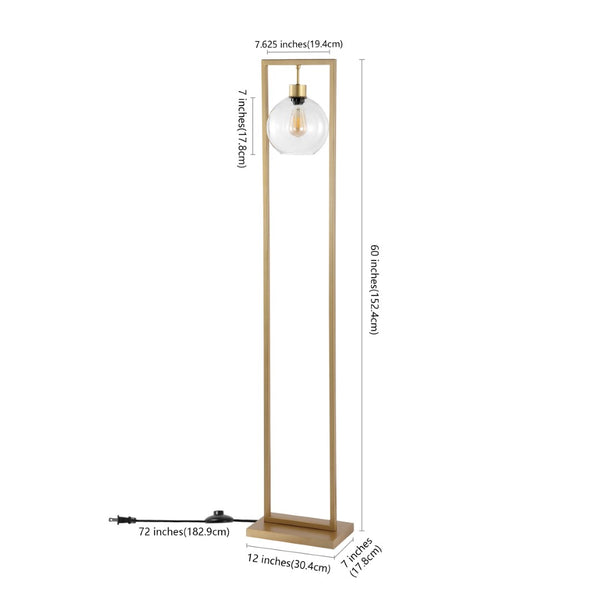 Safavieh JALISA, Elegant 60-Inch Iron Floor Lamp for Modern Spaces - Minimalist Design & Ambient Lighting Gold FLL4127B