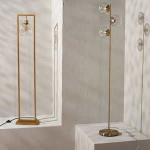 Safavieh JALISA, Elegant 60-Inch Iron Floor Lamp for Modern Spaces - Minimalist Design & Ambient Lighting Gold FLL4127B