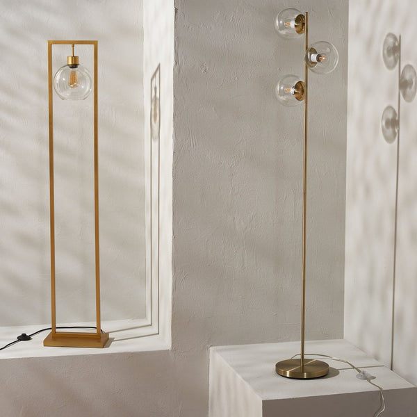 Safavieh JALISA, Elegant 60-Inch Iron Floor Lamp for Modern Spaces - Minimalist Design & Ambient Lighting Gold FLL4127B