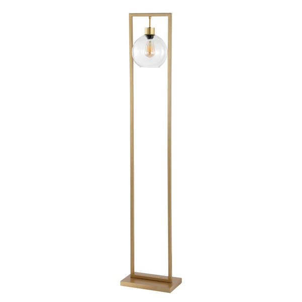 Safavieh JALISA, Elegant 60-Inch Iron Floor Lamp for Modern Spaces - Minimalist Design & Ambient Lighting Gold FLL4127B