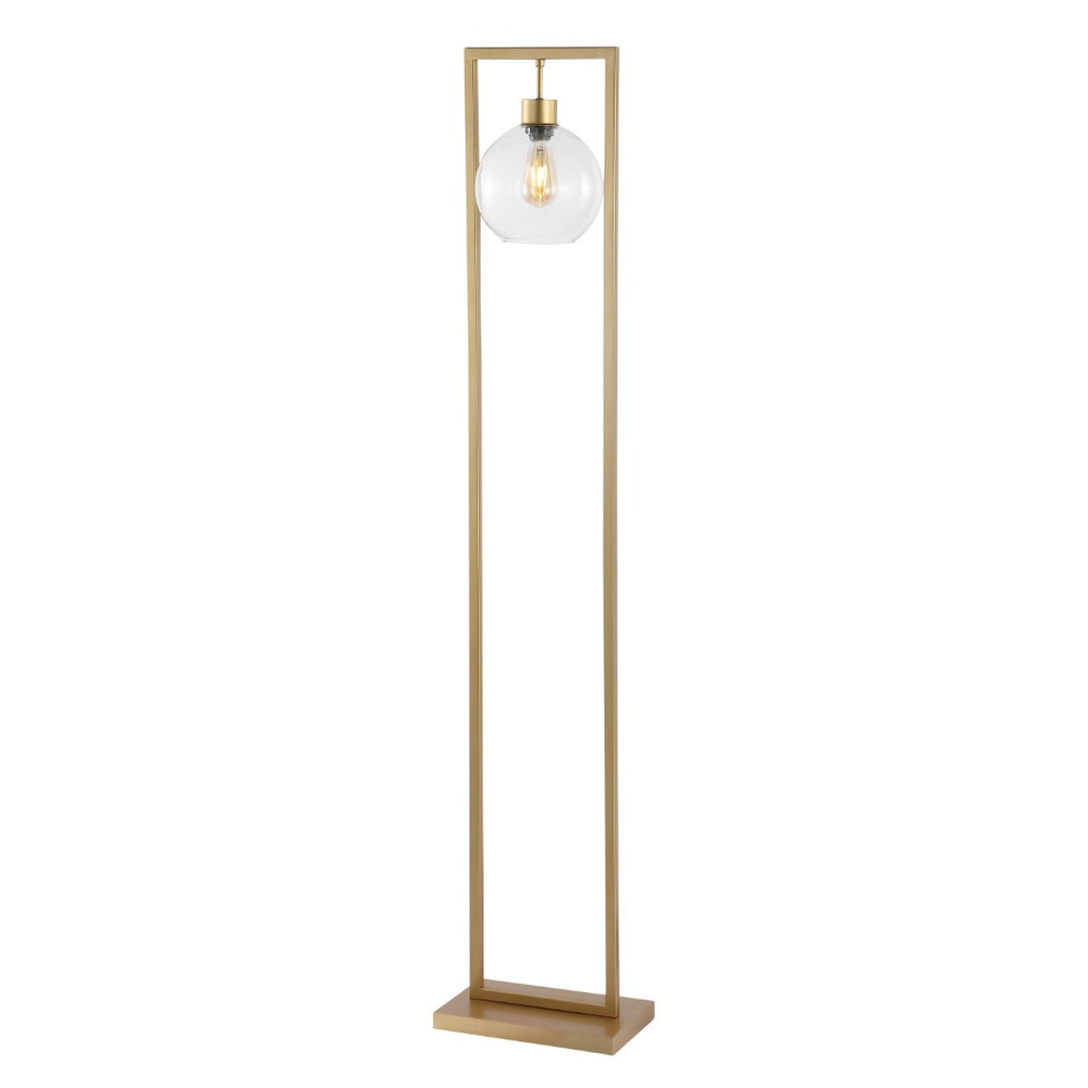 Safavieh JALISA, Elegant 60-Inch Iron Floor Lamp for Modern Spaces - Minimalist Design & Ambient Lighting Gold FLL4127B
