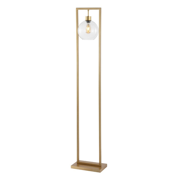 Safavieh JALISA, Elegant 60-Inch Iron Floor Lamp for Modern Spaces - Minimalist Design & Ambient Lighting Gold FLL4127B