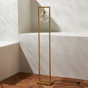 Safavieh JALISA, Elegant 60-Inch Iron Floor Lamp for Modern Spaces - Minimalist Design & Ambient Lighting Gold FLL4127B