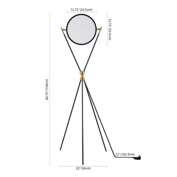 Safavieh RANA, 60.75-Inch Elegant Black & Gold Iron Floor Lamp - Modern Minimalist Design for Any Space FLL4129A
