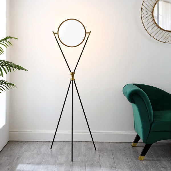Safavieh RANA, 60.75-Inch Elegant Black & Gold Iron Floor Lamp - Modern Minimalist Design for Any Space FLL4129A