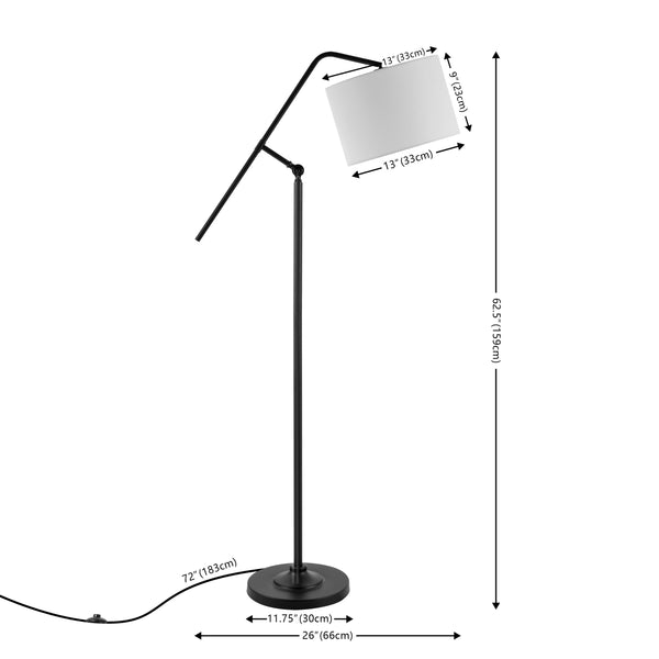 Safavieh Newbrook 62.5 Inch Floor Lamp Black Metal FLL4131A