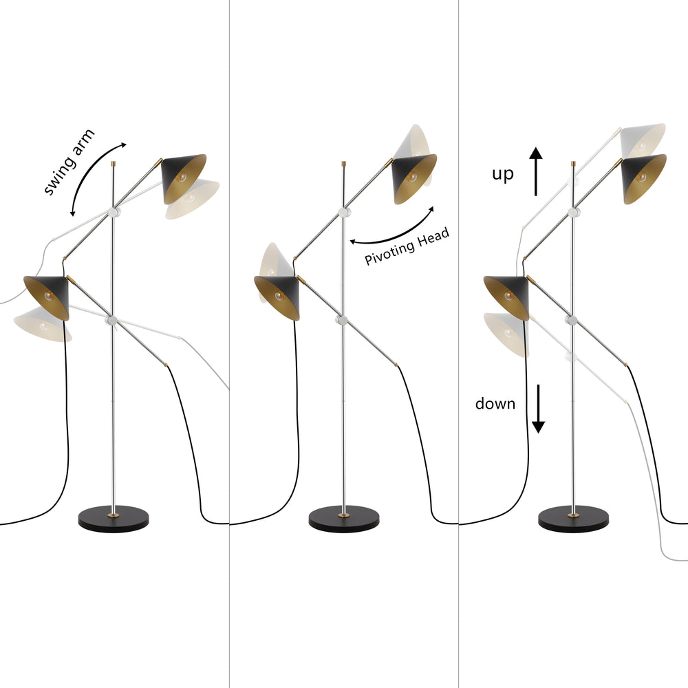 Safavieh Dwyer 2Lt 67.5 Inch Floor Lamp Black / Chrome  Metal FLL4133A