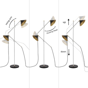 Safavieh Dwyer 2Lt 67.5 Inch Floor Lamp Black / Chrome  Metal FLL4133A