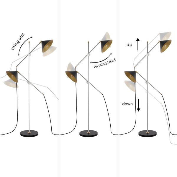 Safavieh Dwyer 2Lt 67.5 Inch Floor Lamp Black / Chrome  Metal FLL4133A