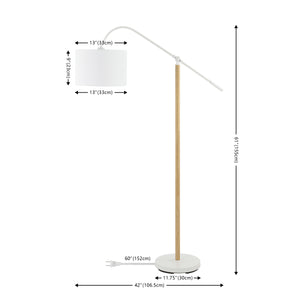 Safavieh Levitt, 61 Inch, White/Natural, Iron Floor Lamp XII23 White / Natural Iron FLL4134A