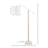 Safavieh Levitt, 61 Inch, White/Natural, Iron Floor Lamp XII23 White / Natural Iron FLL4134A