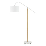 Safavieh Levitt, 61 Inch, White/Natural, Iron Floor Lamp XII23 White / Natural Iron FLL4134A