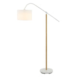 Safavieh Levitt, 61 Inch, White/Natural, Iron Floor Lamp XII23 White / Natural Iron FLL4134A