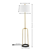 Safavieh Lydie 62" Floor Lamp Brass / Black Iron FLL4135A