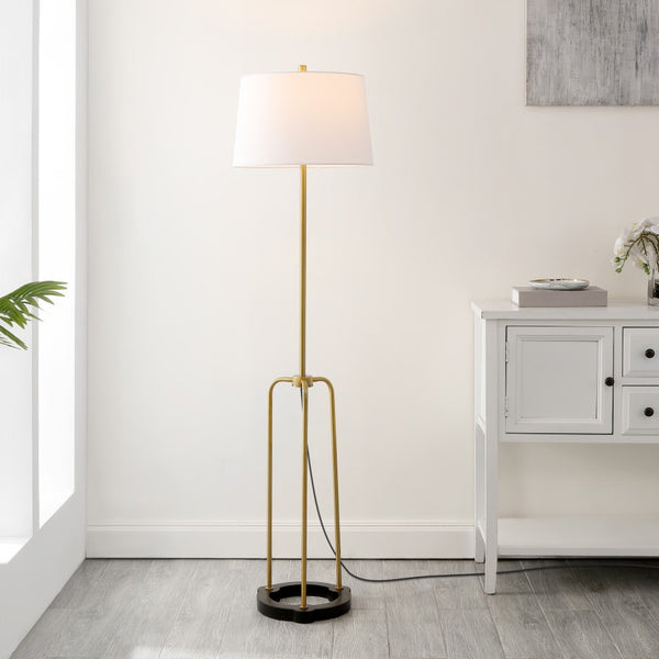 Safavieh Lydie 62" Floor Lamp Brass / Black Iron FLL4135A