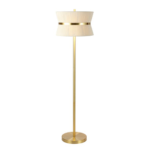 Safavieh Kora, 2 Light, 50-60 Inch, Bleached Natural/Brass, Rope/Metal Extendable Floor Lamp Bleached Natural / Brass Gold FLL4136A