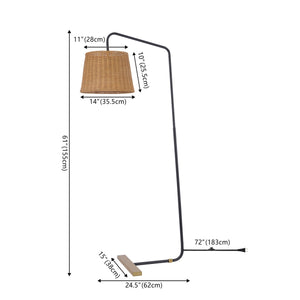 Safavieh Millie, 61 Inch, Black/Natural, Rattan/Metal Floor Lamp Black / Natural FLL4137A